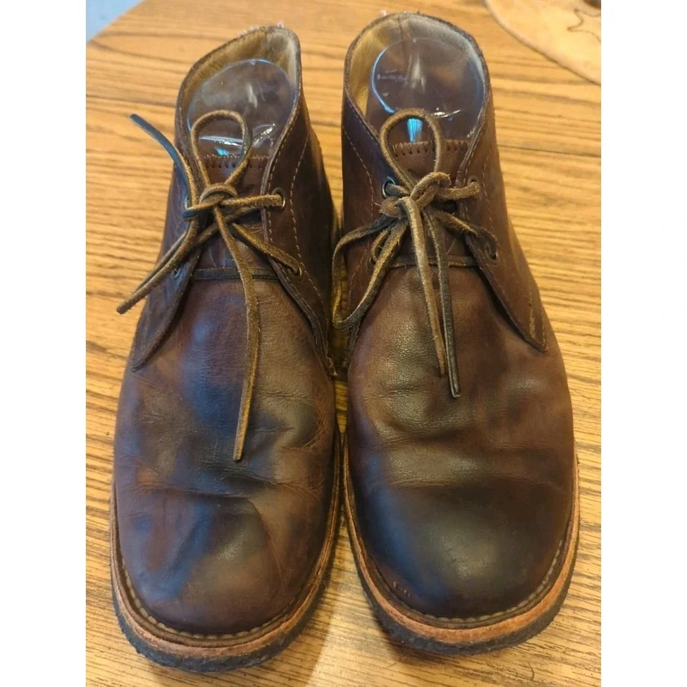 Men's Frye Lace Up Distressed Brown Leather Chukka Ankle Boots 8.5 D